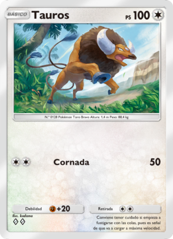 Tauros 204 — Genetic Apex (Spanish Pokémon TCG card)