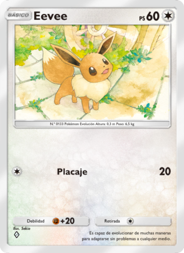 Eevee 208 — Genetic Apex (Spanish Pokémon TCG card)