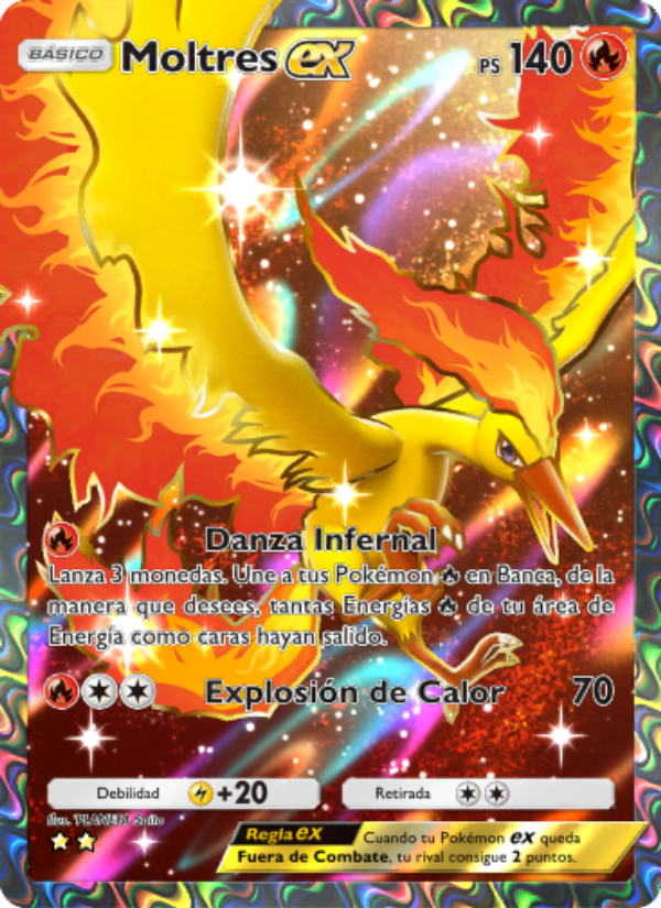 Moltres ex 255 — Genetic Apex (Spanish Pokémon TCG card)