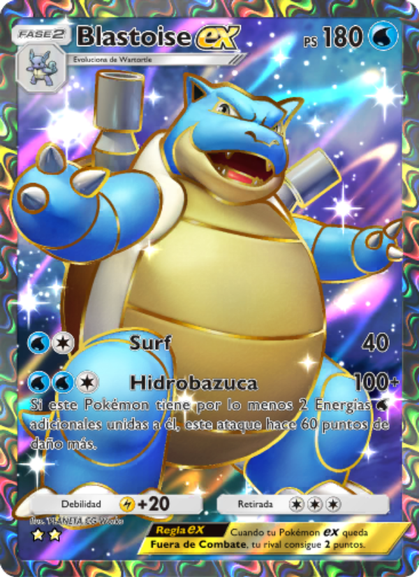 Blastoise ex 256 — Genetic Apex (Spanish Pokémon TCG card)
