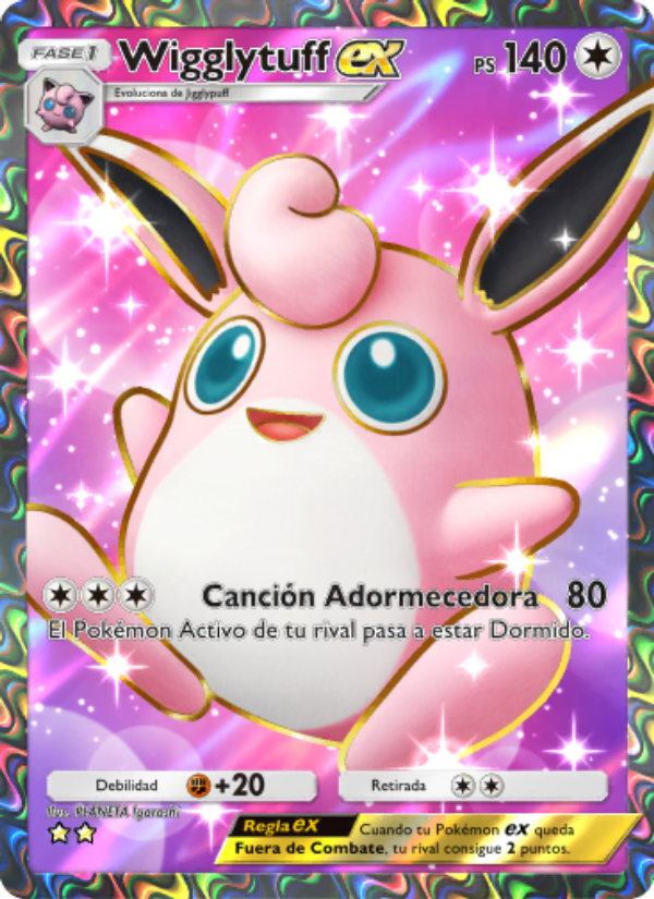 Wigglytuff ex 265 — Genetic Apex (Spanish Pokémon TCG card)
