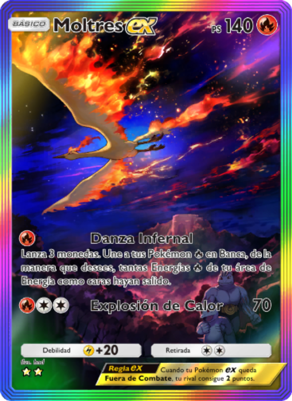 Moltres ex 274 — Genetic Apex (Spanish Pokémon TCG card)