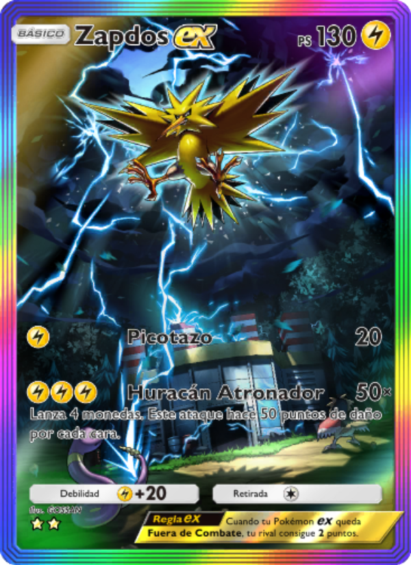 Zapdos ex 276 — Genetic Apex (Spanish Pokémon TCG card)