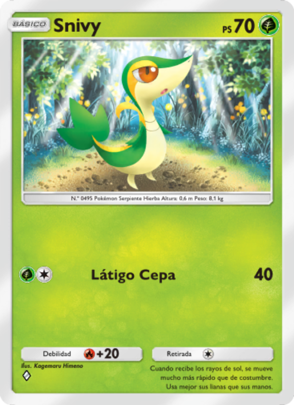 Snivy 004 — Mythical Island (Spanish Pokémon TCG card)