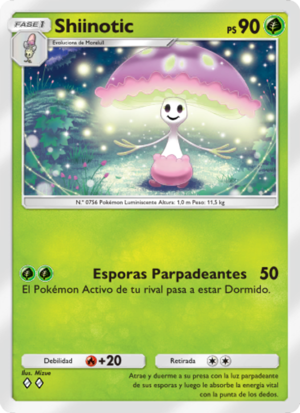 Shiinotic 008 — Mythical Island (Spanish Pokémon TCG card)