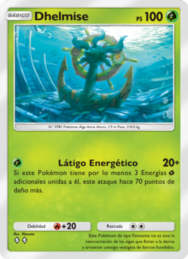 Dhelmise 009 — Mythical Island (Spanish Pokémon TCG card)