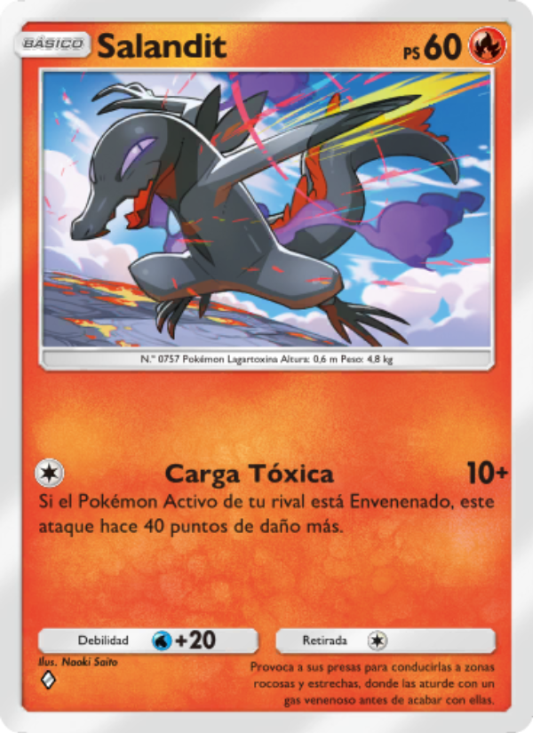 Salandit 015 — Mythical Island (Spanish Pokémon TCG card)