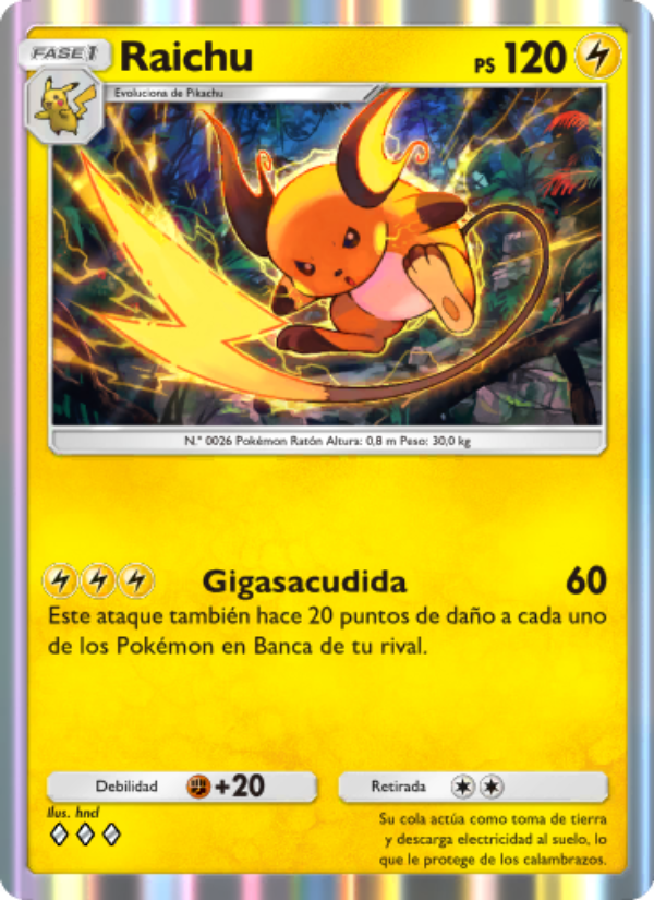 Raichu 026 — Mythical Island (Spanish Pokémon TCG card)