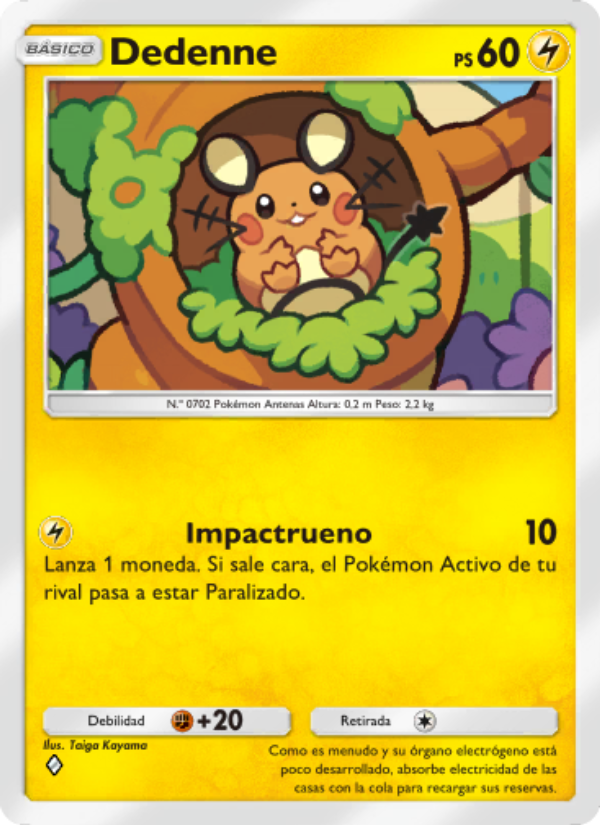 Dedenne 030 — Mythical Island (Spanish Pokémon TCG card)