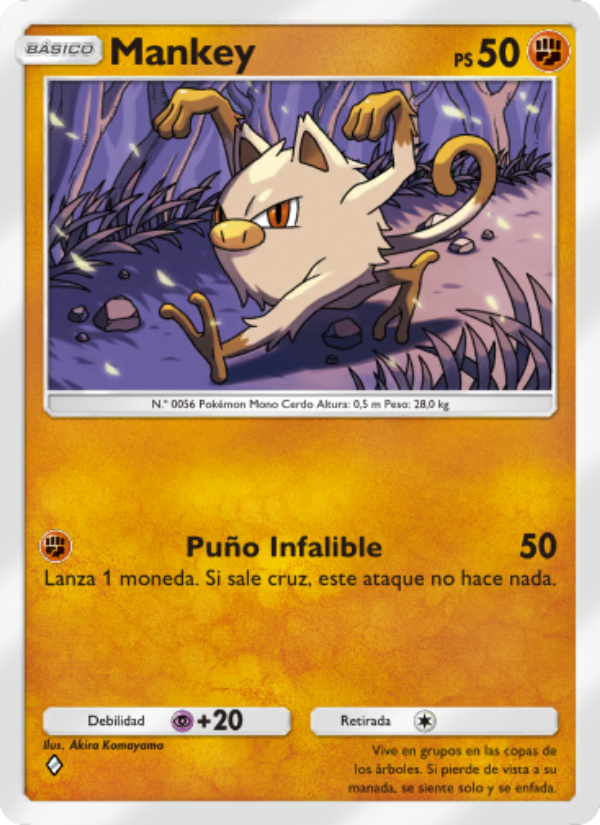 Mankey 041 — Mythical Island (Spanish Pokémon TCG card)
