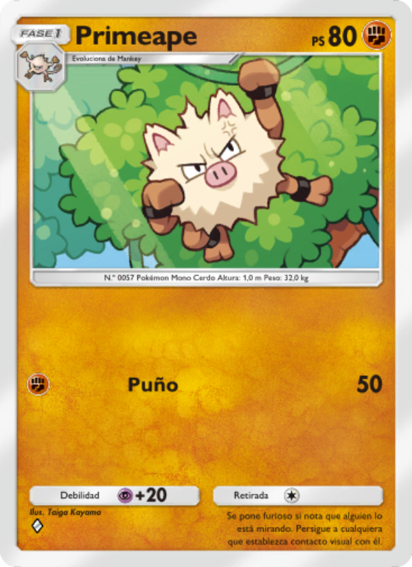 Primeape 042 — Mythical Island (Spanish Pokémon TCG card)
