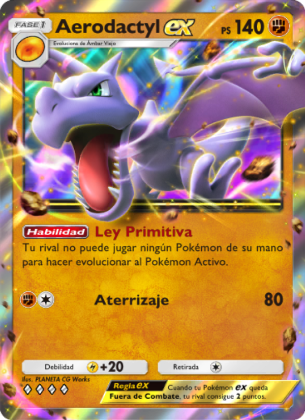 Aerodactyl ex 046 — Mythical Island (Spanish Pokémon TCG card)