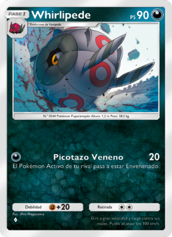 Whirlipede 054 — Mythical Island (Spanish Pokémon TCG card)
