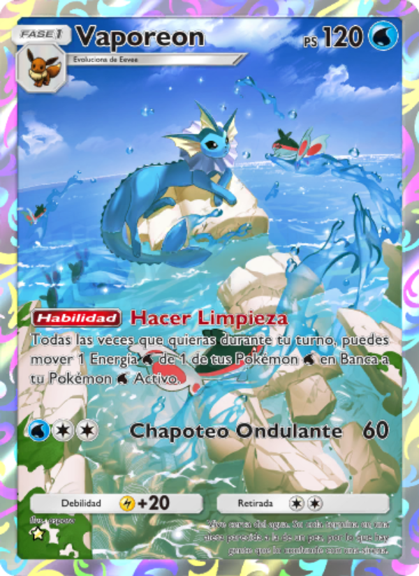 Vaporeon 072 — Mythical Island (Spanish Pokémon TCG card)