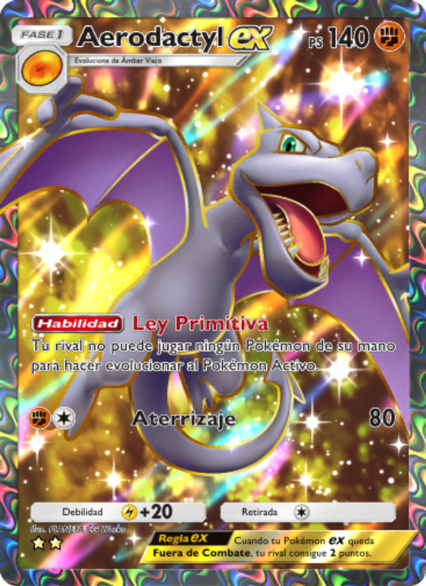Aerodactyl ex 078 — Mythical Island (Spanish Pokémon TCG card)
