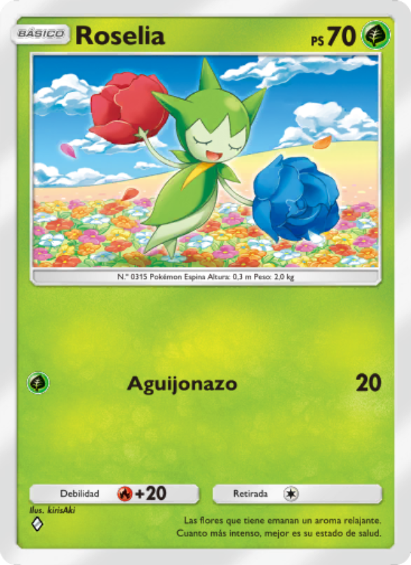 Roselia 008 — Space-Time Smackdown (Spanish Pokémon TCG card)