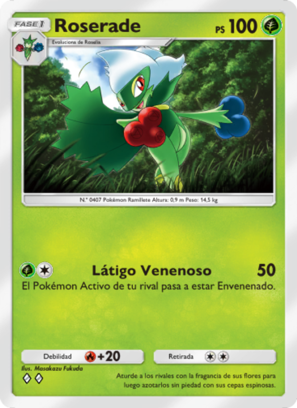 Roserade 009 — Space-Time Smackdown (Spanish Pokémon TCG card)
