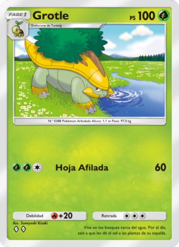 Grotle 011 — Space-Time Smackdown (Spanish Pokémon TCG card)