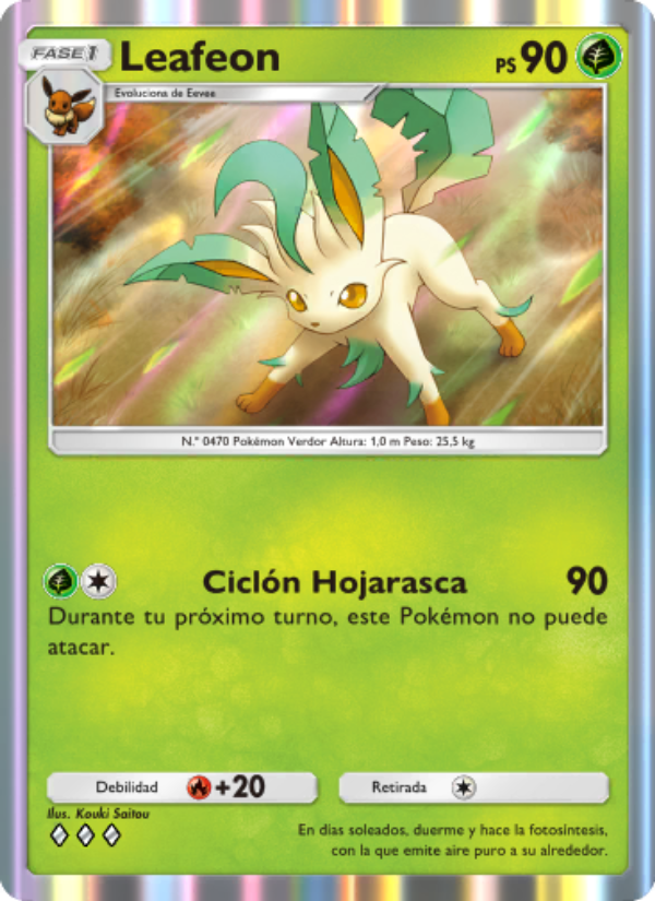 Leafeon 020 — Space-Time Smackdown (Spanish Pokémon TCG card)