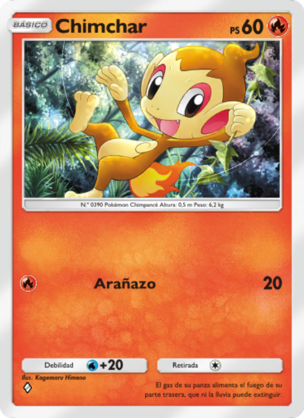 Chimchar 027 — Space-Time Smackdown (Spanish Pokémon TCG card)
