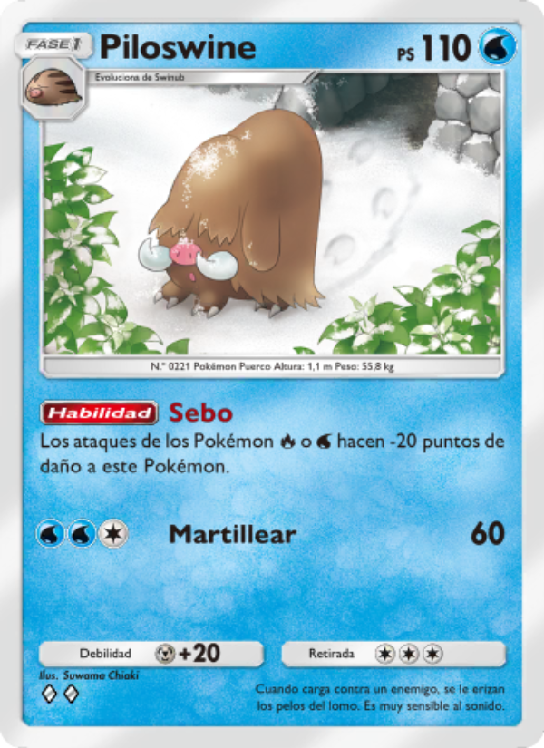 Piloswine 032 — Space-Time Smackdown (Spanish Pokémon TCG card)