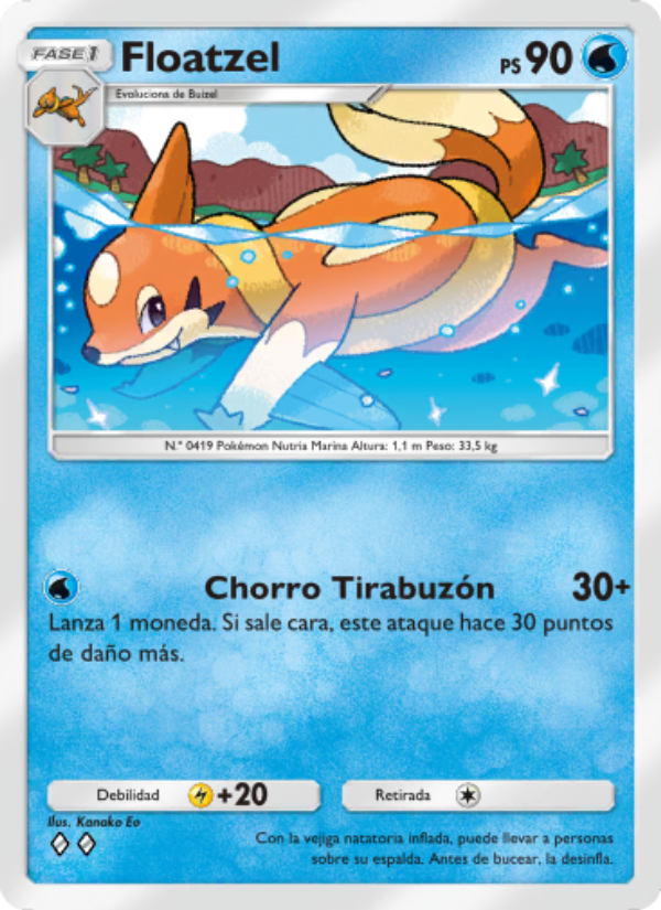 Floatzel 039 — Space-Time Smackdown (Spanish Pokémon TCG card)
