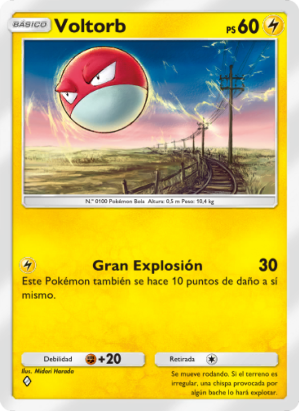 Voltorb 054 — Space-Time Smackdown (Spanish Pokémon TCG card)