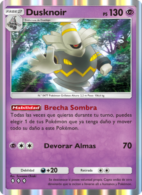 Dusknoir 072 — Space-Time Smackdown (Spanish Pokémon TCG card)