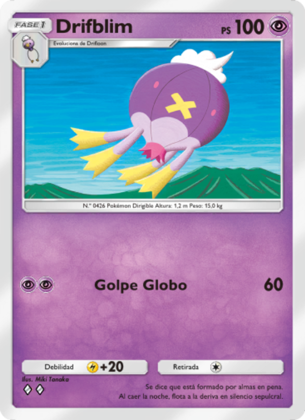 Drifblim 074 — Space-Time Smackdown (Spanish Pokémon TCG card)