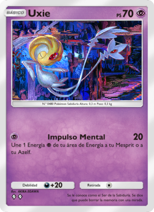 Uxie 075 — Space-Time Smackdown (Spanish Pokémon TCG card)
