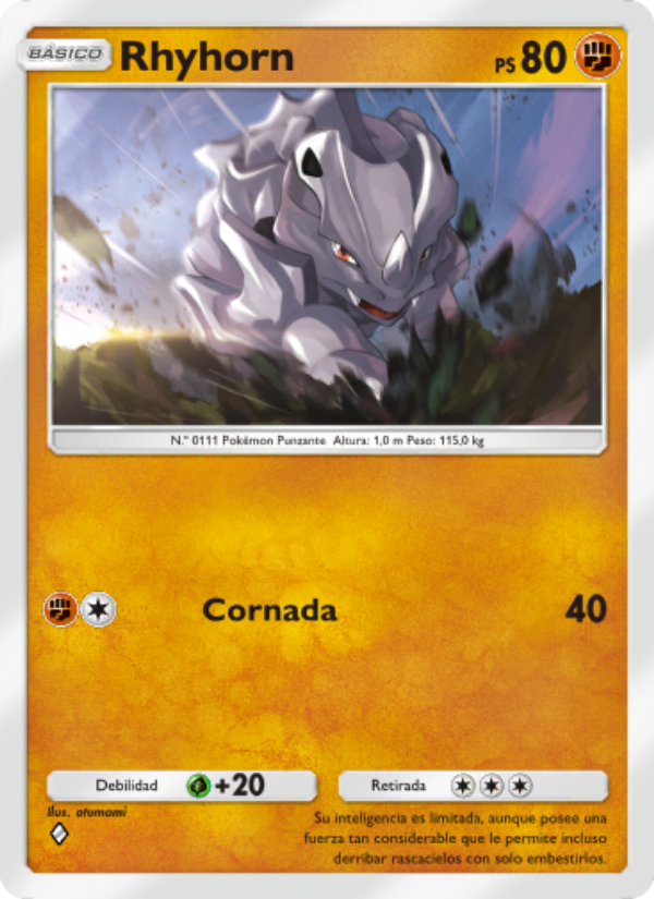 Rhyhorn 080 — Space-Time Smackdown (Spanish Pokémon TCG card)