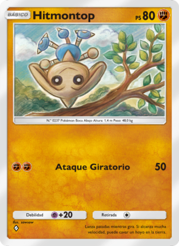 Hitmontop 085 — Space-Time Smackdown (Spanish Pokémon TCG card)