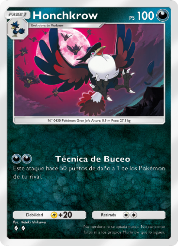 Honchkrow 097 — Space-Time Smackdown (Spanish Pokémon TCG card)