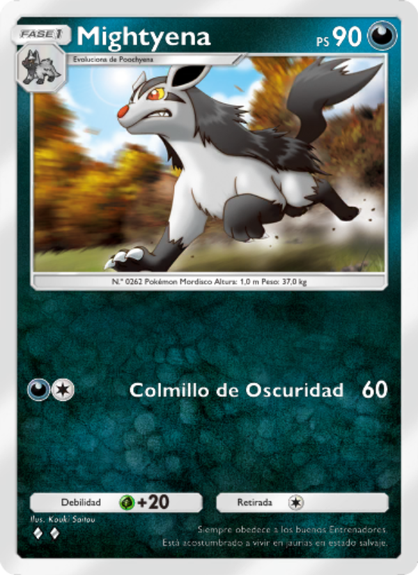 Mightyena 101 — Space-Time Smackdown (Spanish Pokémon TCG card)
