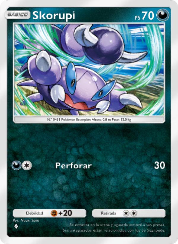 Skorupi 105 — Space-Time Smackdown (Spanish Pokémon TCG card)