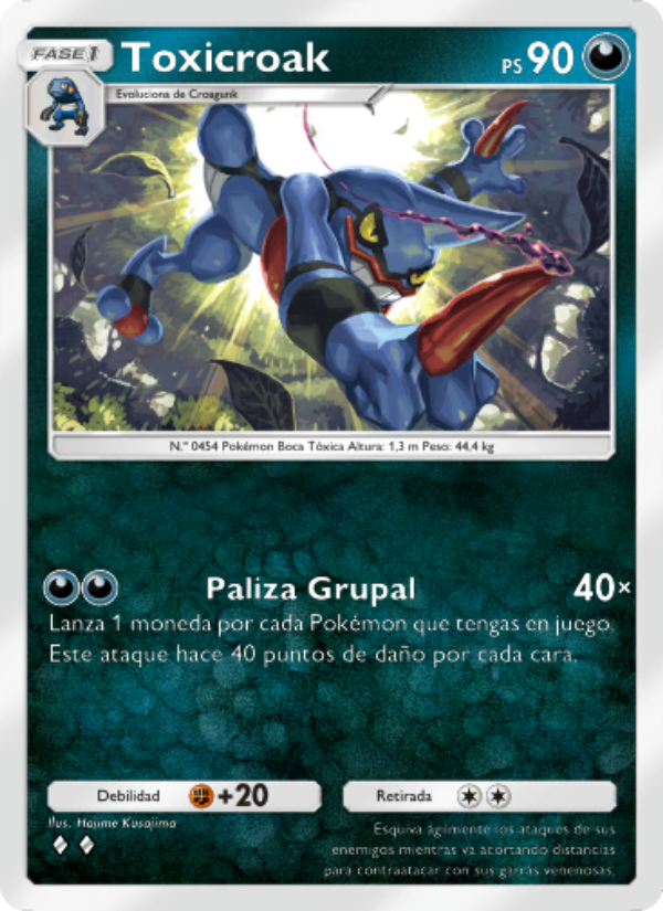 Toxicroak 108 — Space-Time Smackdown (Spanish Pokémon TCG card)