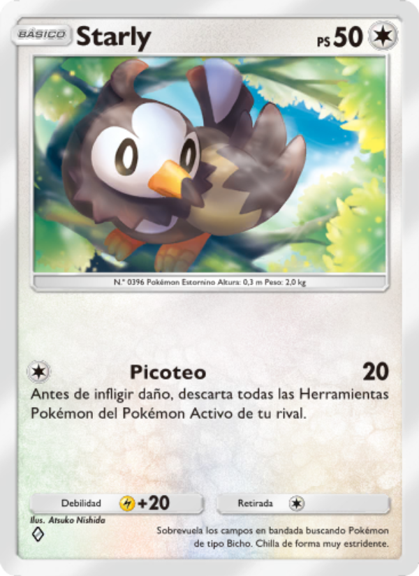 Starly 132 — Space-Time Smackdown (Spanish Pokémon TCG card)