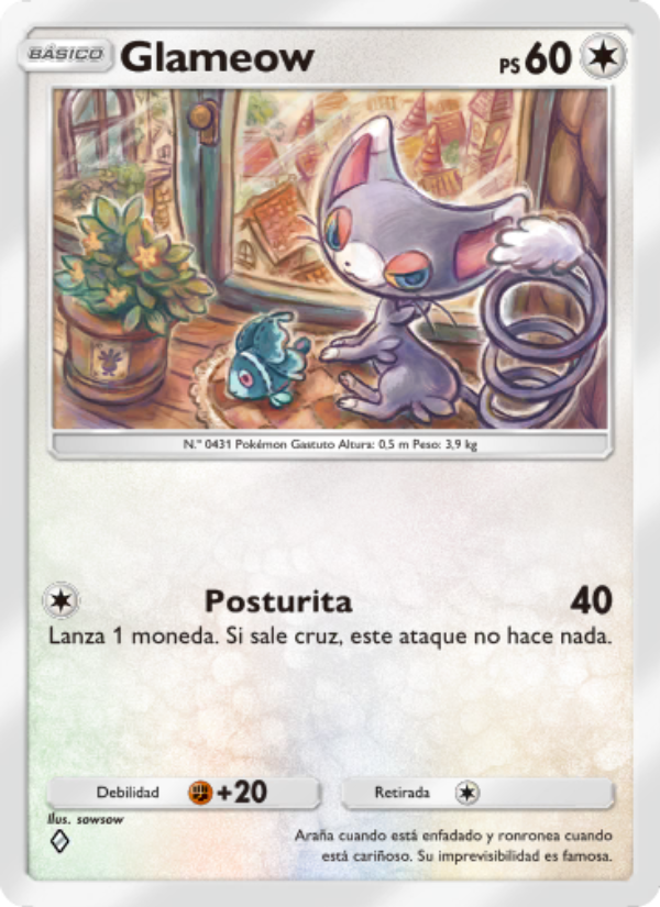 Glameow 139 — Space-Time Smackdown (Spanish Pokémon TCG card)