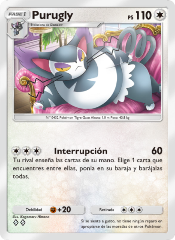 Purugly 140 — Space-Time Smackdown (Spanish Pokémon TCG card)