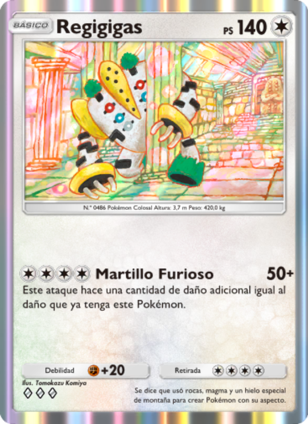 Regigigas 143 — Space-Time Smackdown (Spanish Pokémon TCG card)
