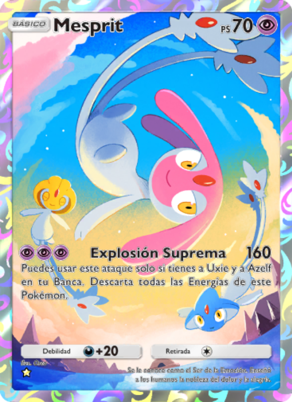 Mesprit 166 — Space-Time Smackdown (Spanish Pokémon TCG card)