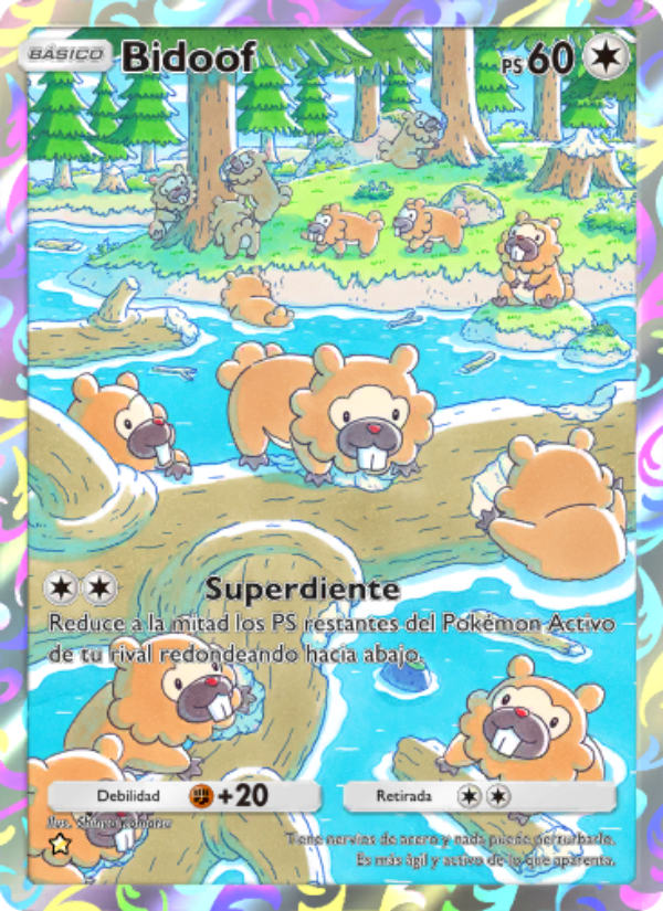 Bidoof 177 — Space-Time Smackdown (Spanish Pokémon TCG card)
