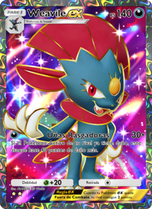 Weavile ex 186 — Space-Time Smackdown (Spanish Pokémon TCG card)