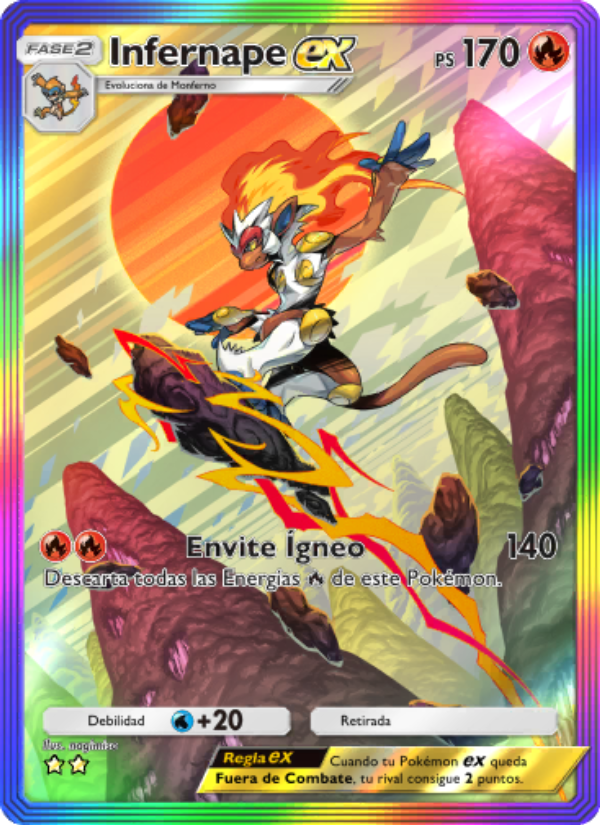 Infernape ex 197 — Space-Time Smackdown (Spanish Pokémon TCG card)