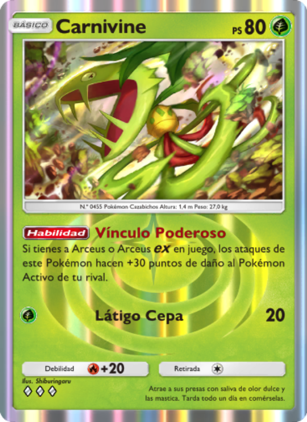 Carnivine 009 — Triumphant Light (Spanish Pokémon TCG card)