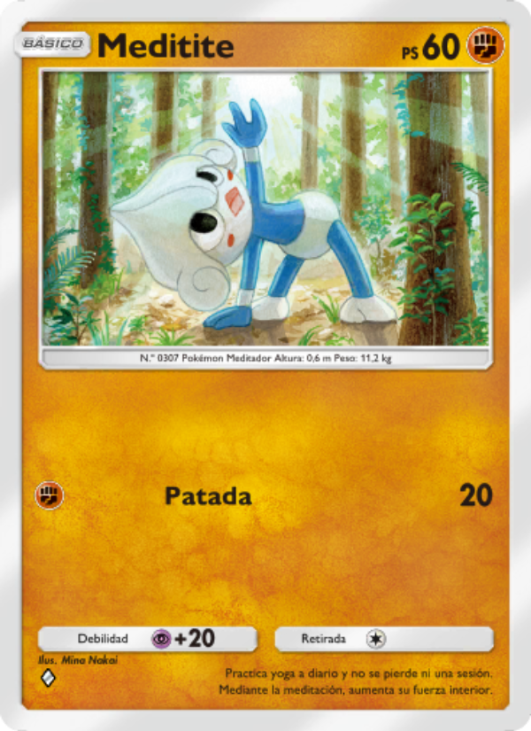 Meditite 043 — Triumphant Light (Spanish Pokémon TCG card)