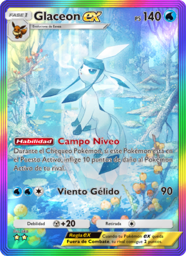 Glaceon ex 092 — Triumphant Light (Spanish Pokémon TCG card)