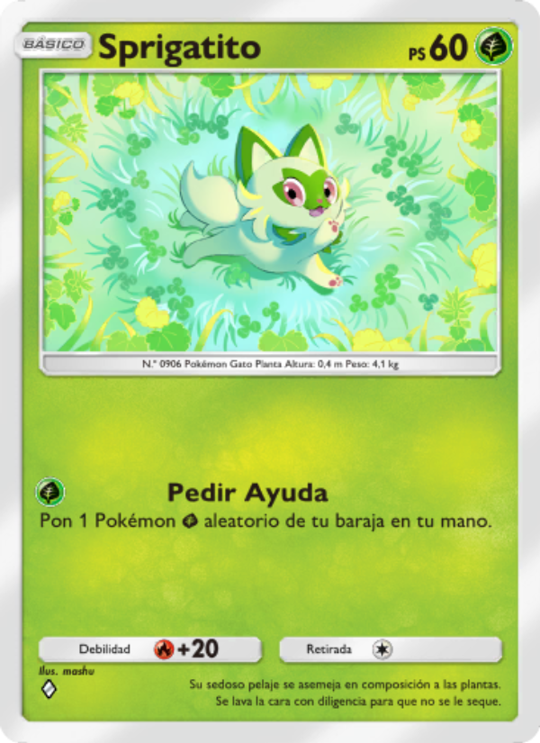 Sprigatito 005 — Shining Revelry (Spanish Pokémon TCG card)