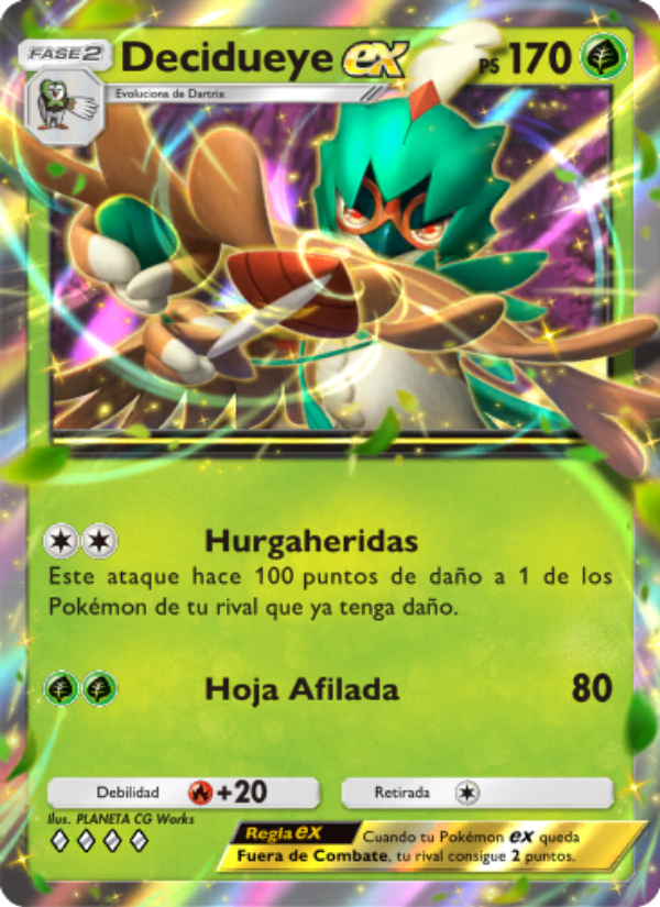 Decidueye ex 012 — Celestial Guardians (Spanish Pokémon TCG card)