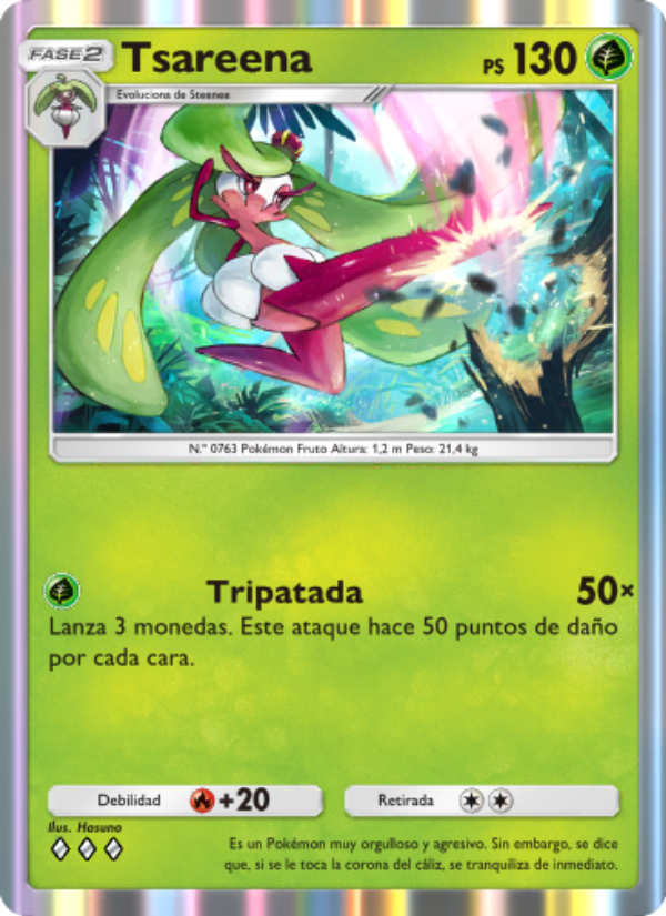 Tsareena 020 — Celestial Guardians (Spanish Pokémon TCG card)